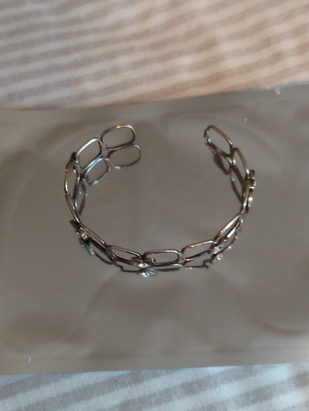 Sterling Silver Bracelet.  Open Cuff Bracelet w Flower Accents Never Worn. SALE